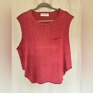 PRICE DROP! Project Social T Scoop Neck Mineral Washed Muscle Tee - Red